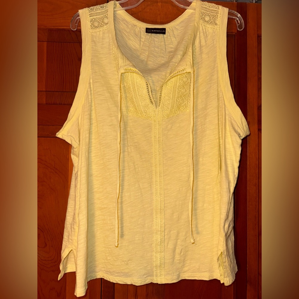 Rafaella Sleeveless Light Yellow Top Womens XXL